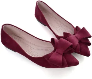 TN TANGNEST Women Fashion Bowknot Flats Comfort Pointed Toe Dress Shoes