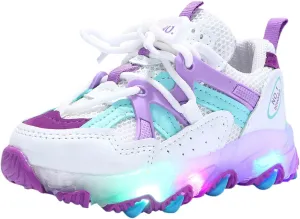 Toddler Girl Light Up Sneakers with Laces Baby Boys Roller Sport Shoes Kids Outdoor Tennis Running Breathable Shoes