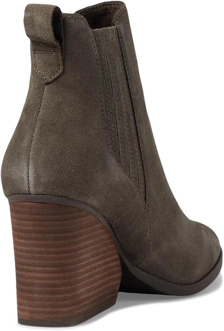 TOMS Womens Noa Ankle Round Toe Chelsea Casual Boots Ankle High Heel 3" & Up - Brown