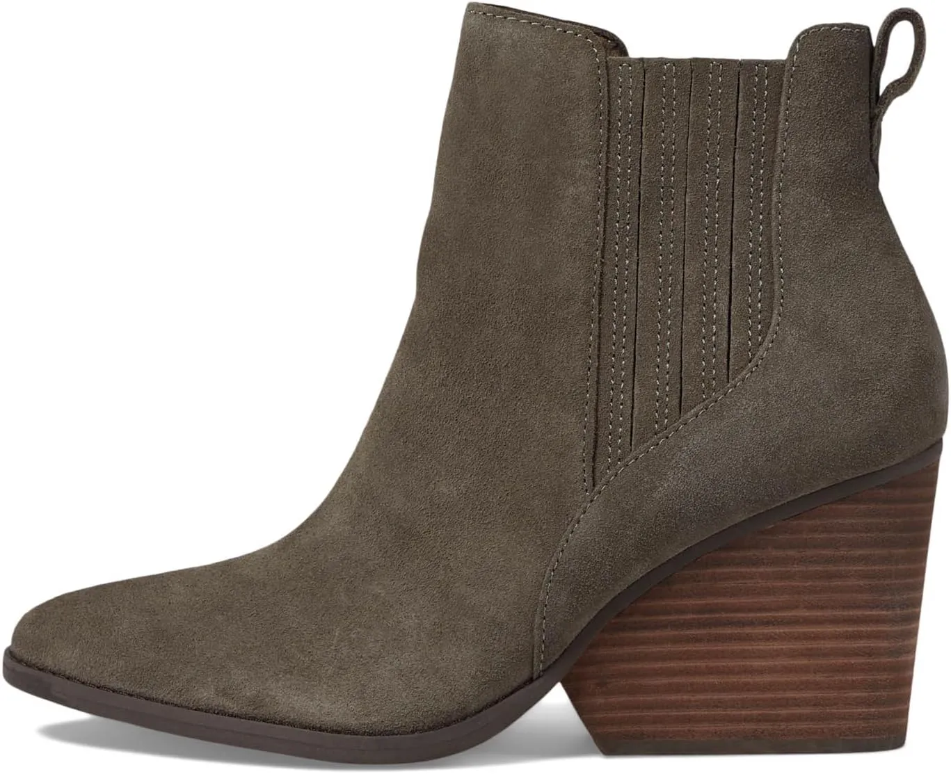 TOMS Womens Noa Ankle Round Toe Chelsea Casual Boots Ankle High Heel 3" & Up - Brown