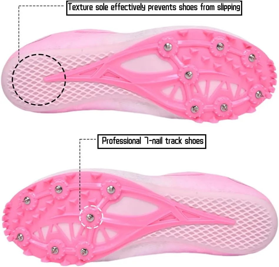 Track and Field Shoes Spikes for Men and Women Long-Distance Running Sports Shoes Sports Sprint Track and Field Competition Spikes for Boys and Girls