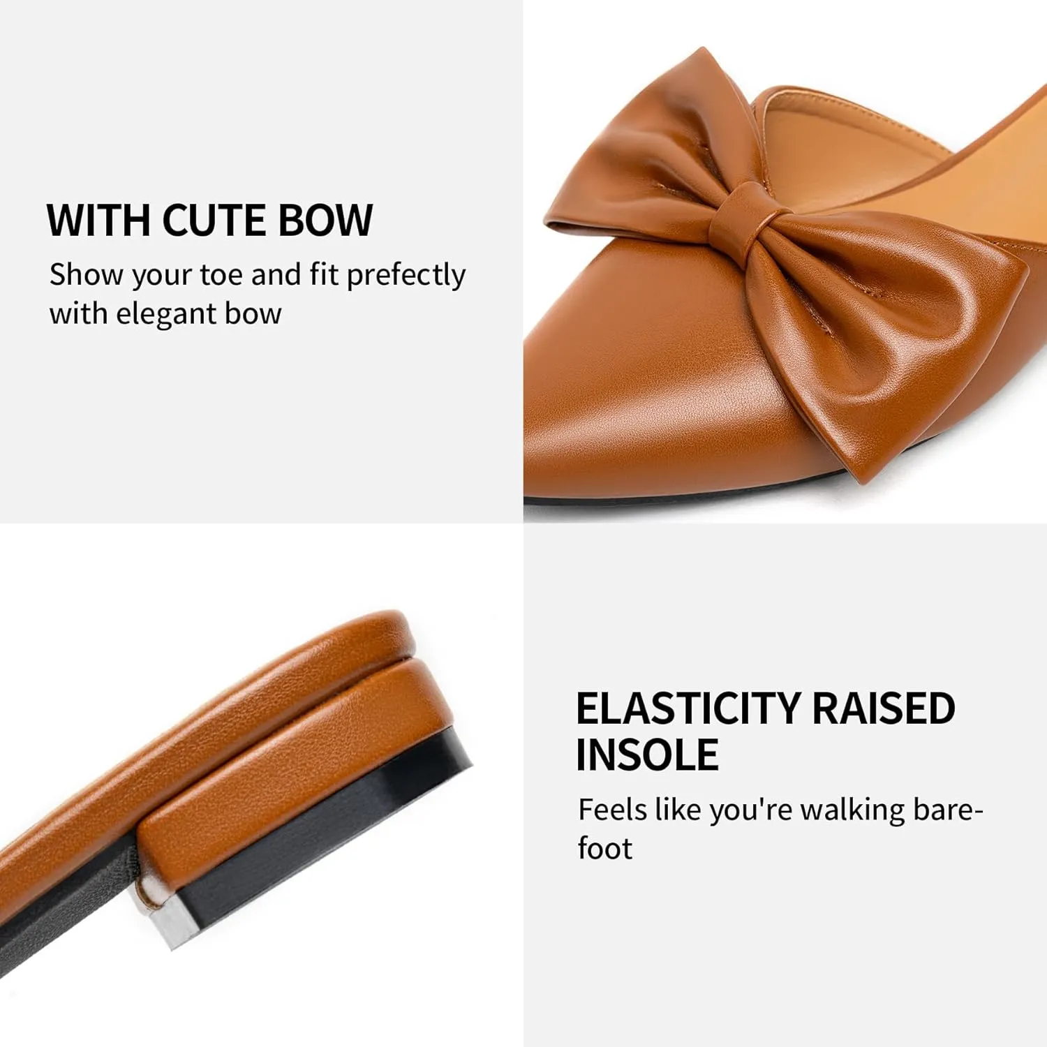 Trary Mules for Women Flats, Pointed Toe Womens Mules with Heels, Black Mules Shoes for Women, Bow Mules Women's Flats, Slip On Flats Flat Mules, Backless Loafers for Women, Women's Mules & Clogs