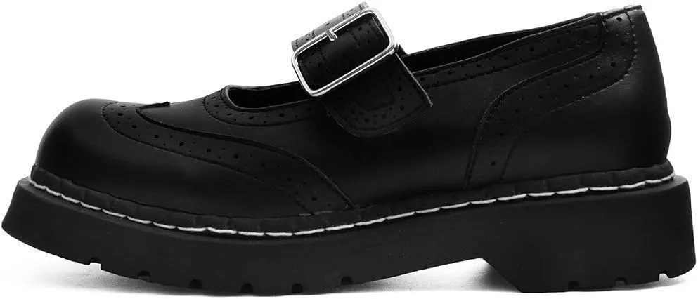 T.U.K. Shoes Vegan TUKskin Brogue Mary Janes Shoes for Women, Round Toe Ankle Strap Oxford Dress Shoes