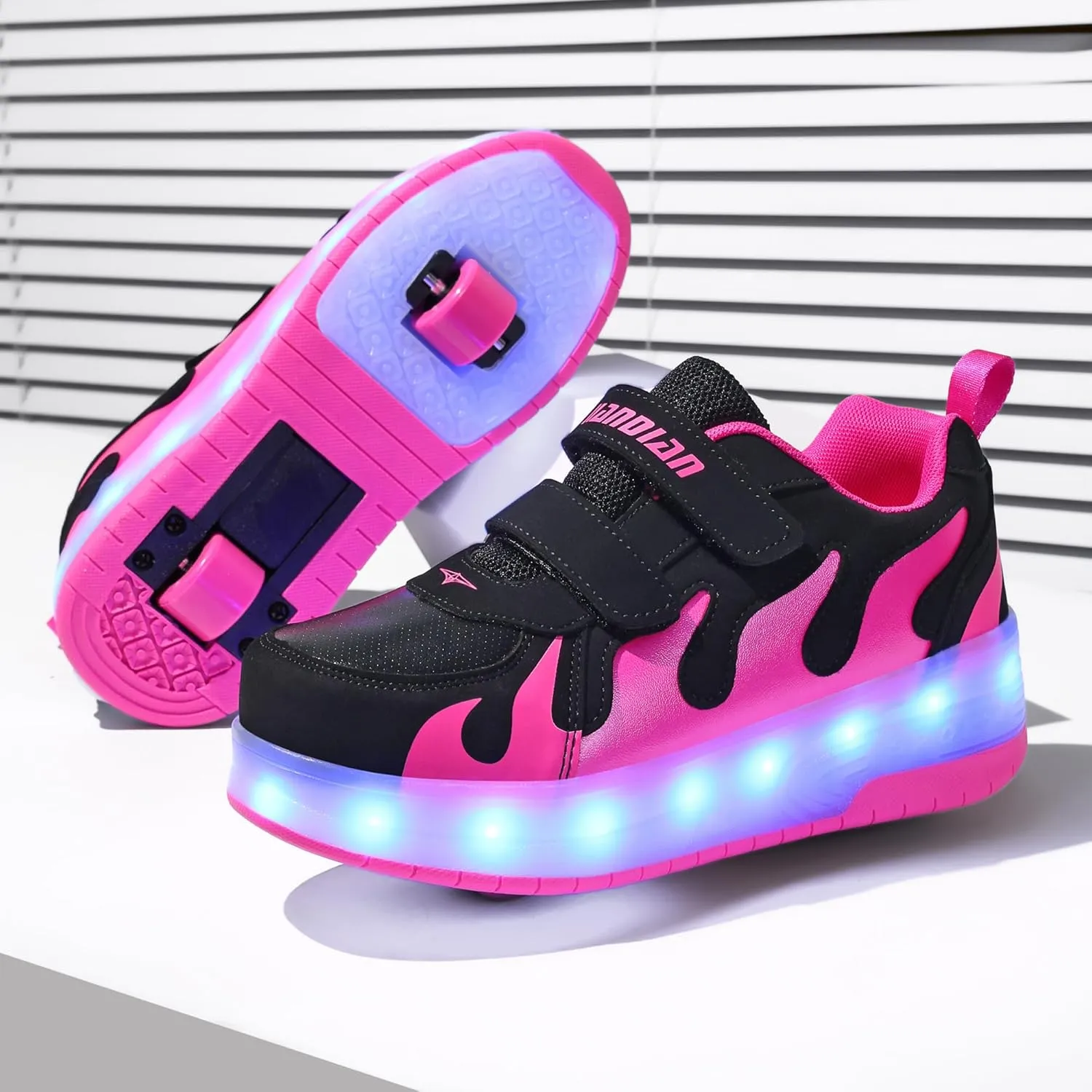 Ufatansy Roller Shoes Boys Sneakers with Wheels Girls Roller Skate Shoes USB Charging Shiny LED Lights Up Footwear Skates for Beginner Trainers Kids Lightweight Breatheable Shoe