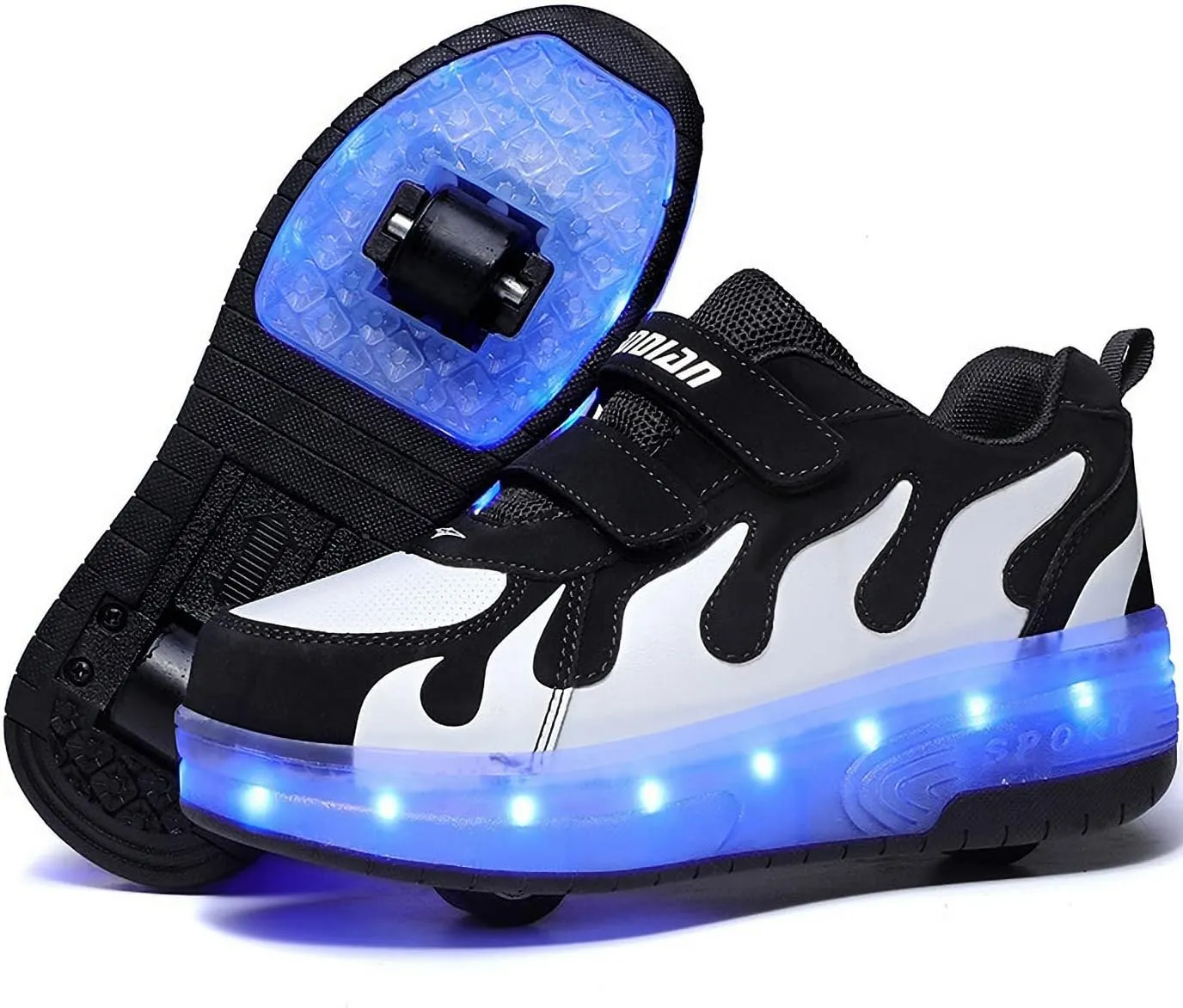 Ufatansy Roller Shoes Boys Sneakers with Wheels Girls Roller Skate Shoes USB Charging Shiny LED Lights Up Footwear Skates for Beginner Trainers Kids Lightweight Breatheable Shoe