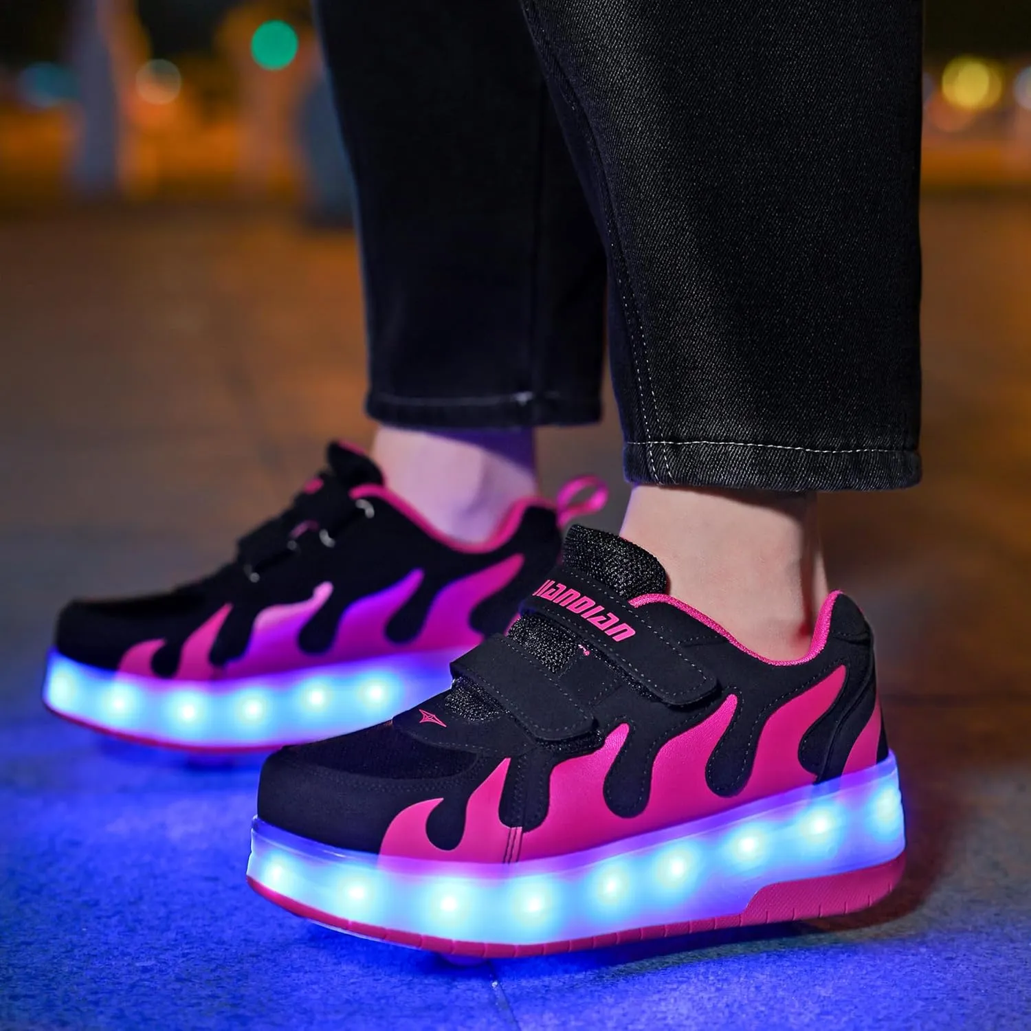 Ufatansy Roller Shoes Boys Sneakers with Wheels Girls Roller Skate Shoes USB Charging Shiny LED Lights Up Footwear Skates for Beginner Trainers Kids Lightweight Breatheable Shoe