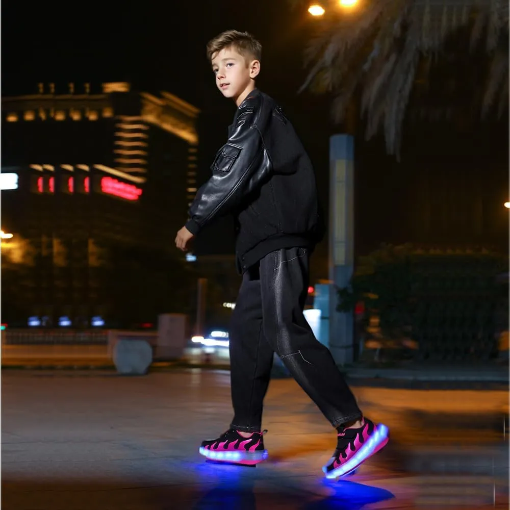 Ufatansy Roller Shoes Boys Sneakers with Wheels Girls Roller Skate Shoes USB Charging Shiny LED Lights Up Footwear Skates for Beginner Trainers Kids Lightweight Breatheable Shoe