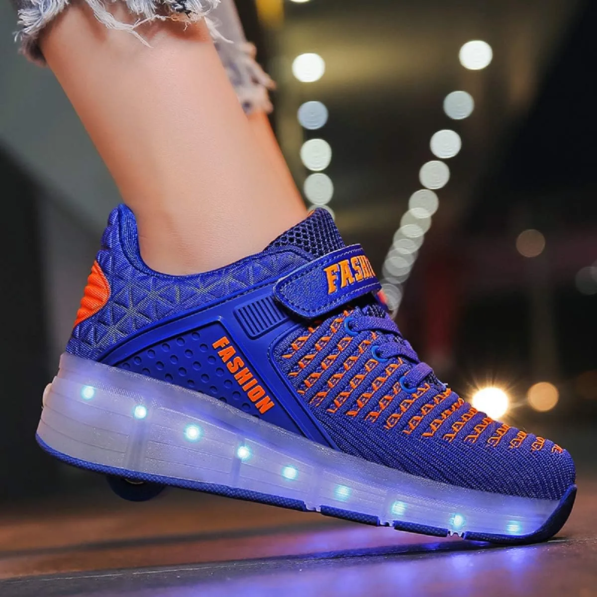 Ufatansy Roller Shoes Girls Boys Sneakers with Wheels Roller Skate Shoes USB Charging LED Light Up Footwear Skates for Beginner Trainers Kids Lightweight Breatheable Shoe