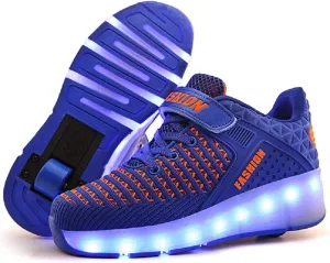 Ufatansy Roller Shoes Girls Boys Sneakers with Wheels Roller Skate Shoes USB Charging LED Light Up Footwear Skates for Beginner Trainers Kids Lightweight Breatheable Shoe