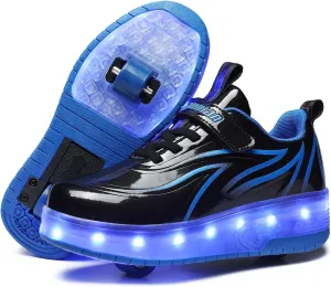 Ufatansy Roller Shoes Girls Boys Sneakers with Wheels Roller Skate Shoes USB Charging with LED Light Up Shinny Skates for Beginner Trainers Kids Lightweight Breatheable Shoe Footwear