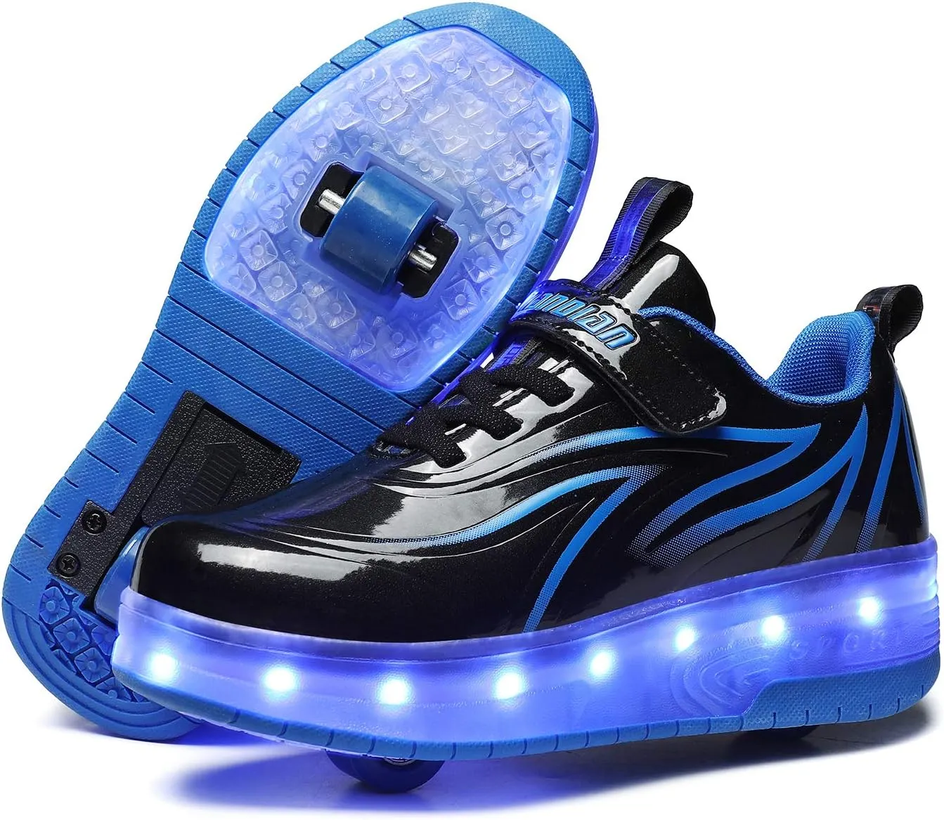 Ufatansy Roller Shoes Girls Boys Sneakers with Wheels Roller Skate Shoes USB Charging with LED Light Up Shinny Skates for Beginner Trainers Kids Lightweight Breatheable Shoe Footwear