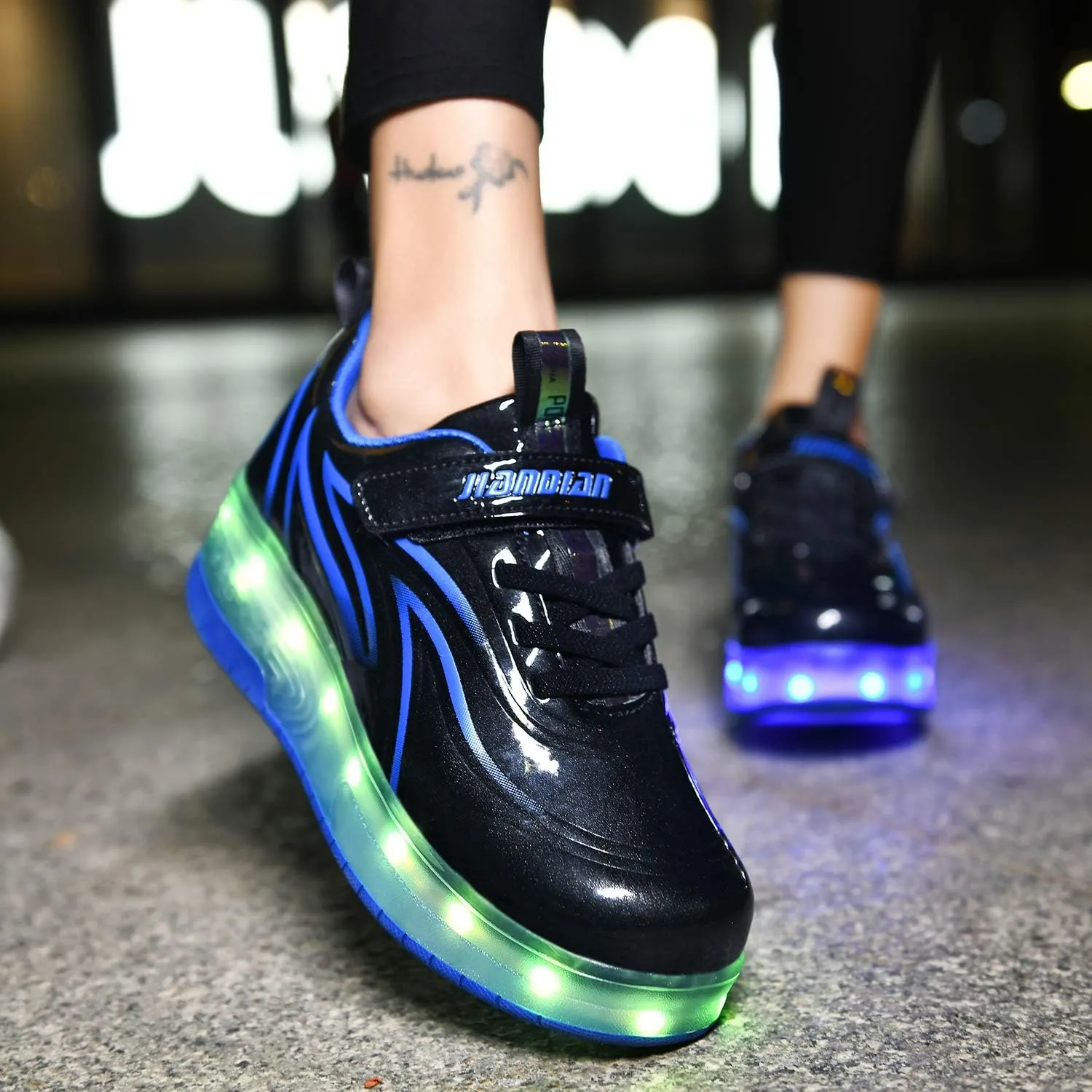 Ufatansy Roller Shoes Girls Boys Sneakers with Wheels Roller Skate Shoes USB Charging with LED Light Up Shinny Skates for Beginner Trainers Kids Lightweight Breatheable Shoe Footwear