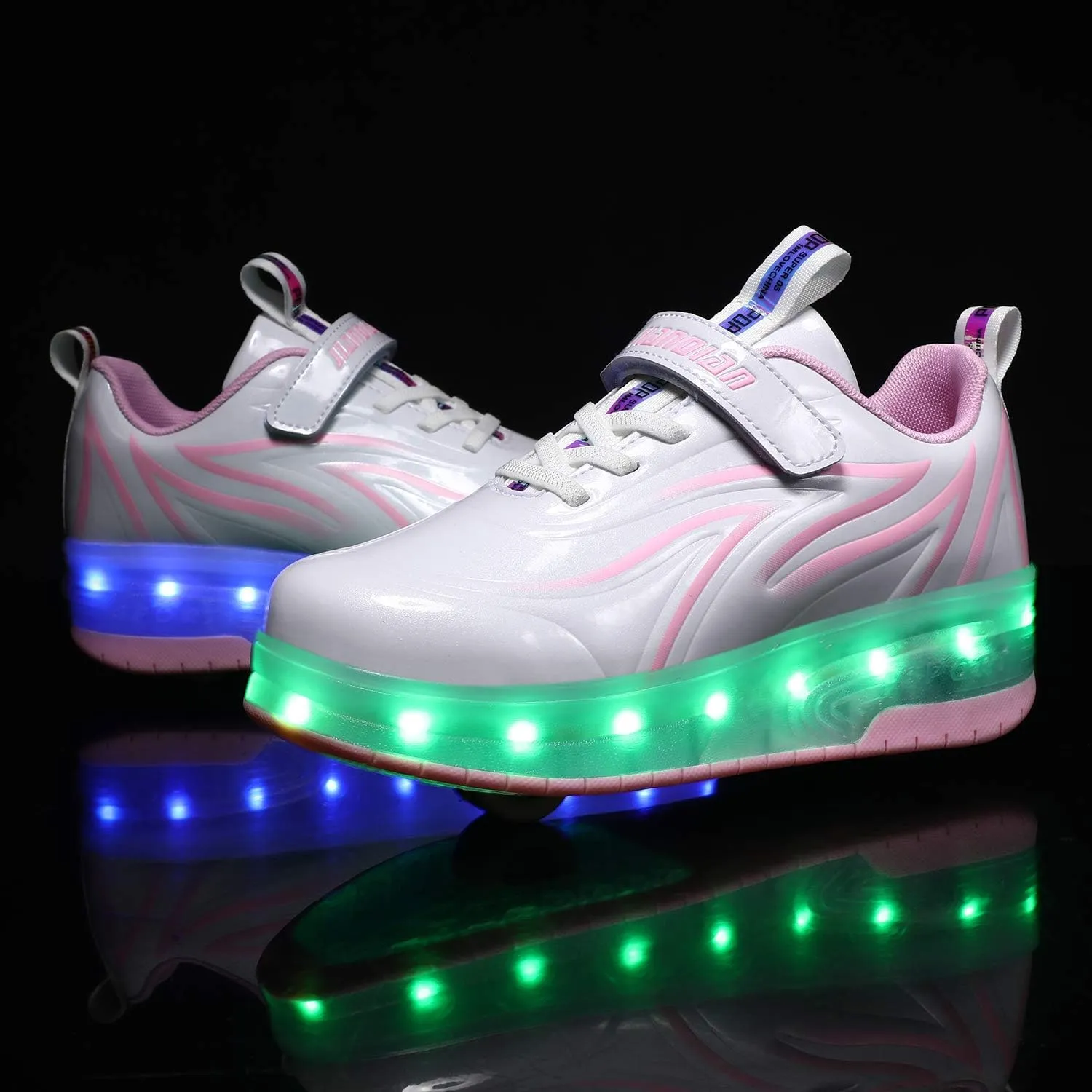Ufatansy Roller Shoes Girls Boys Sneakers with Wheels Roller Skate Shoes USB Charging with LED Light Up Shinny Skates for Beginner Trainers Kids Lightweight Breatheable Shoe Footwear