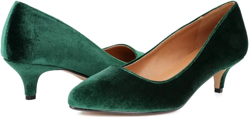 Unisex Men's Women's Classic Low Kitten Heel Pumps