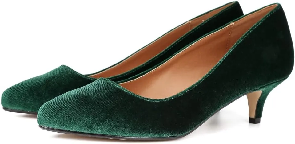 Unisex Men's Women's Classic Low Kitten Heel Pumps