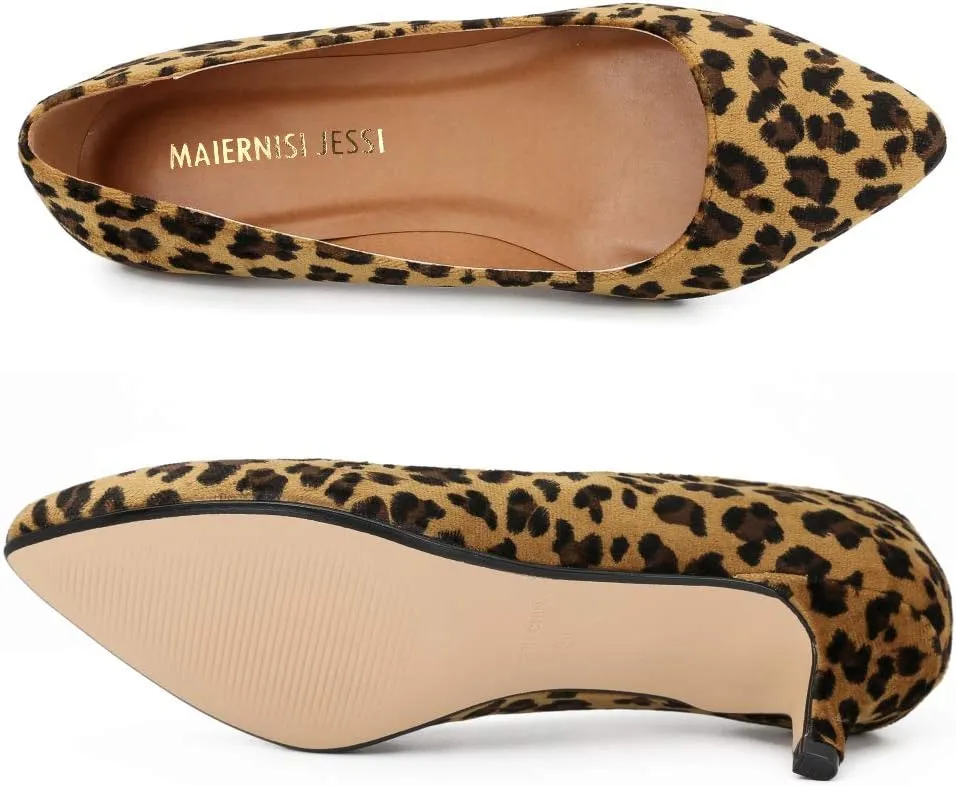 Unisex Men's Women's Classic Low Kitten Heel Pumps