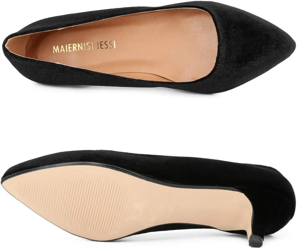 Unisex Men's Women's Classic Low Kitten Heel Pumps
