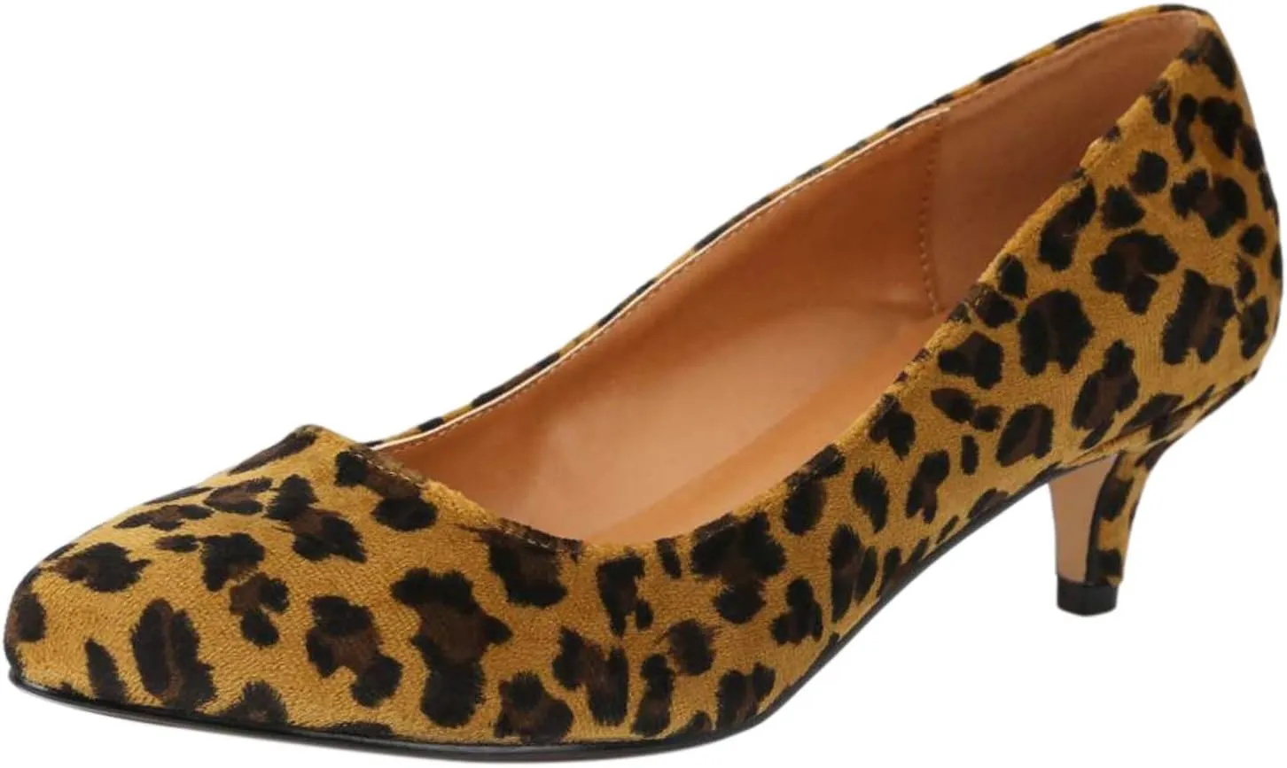 Unisex Men's Women's Classic Low Kitten Heel Pumps