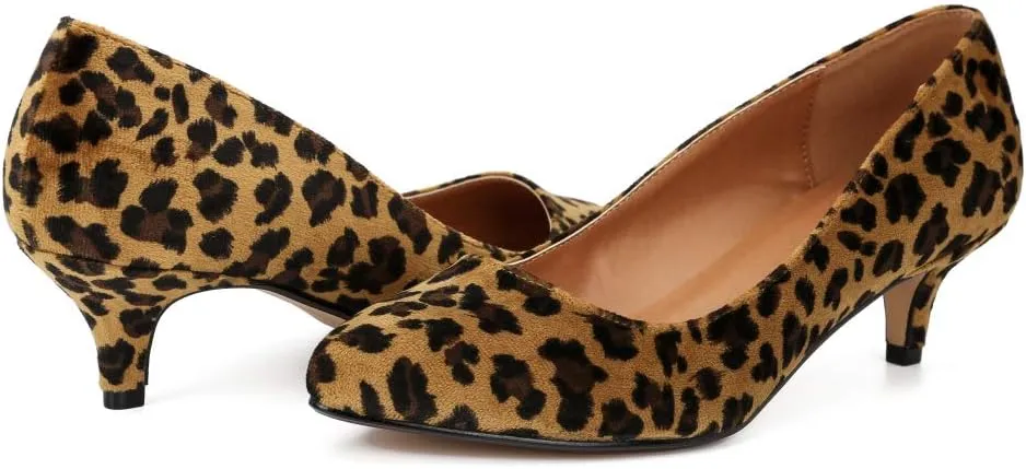 Unisex Men's Women's Classic Low Kitten Heel Pumps