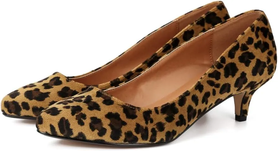 Unisex Men's Women's Classic Low Kitten Heel Pumps