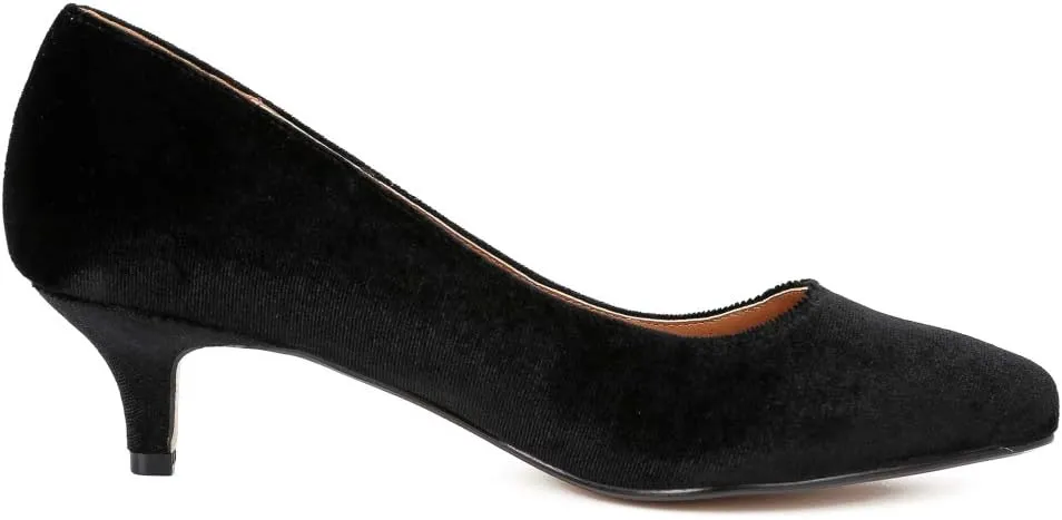 Unisex Men's Women's Classic Low Kitten Heel Pumps
