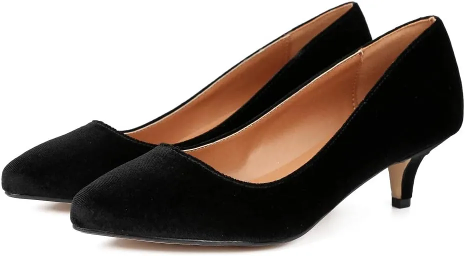 Unisex Men's Women's Classic Low Kitten Heel Pumps