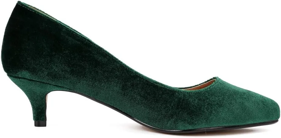 Unisex Men's Women's Classic Low Kitten Heel Pumps