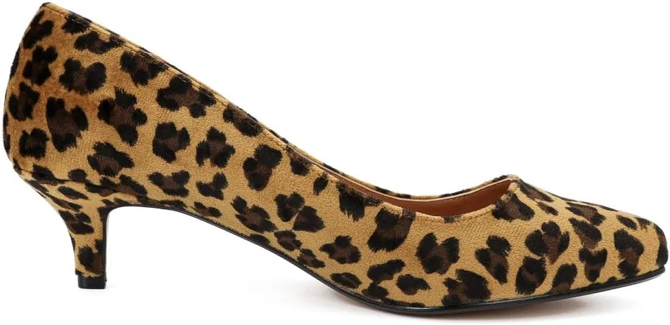 Unisex Men's Women's Classic Low Kitten Heel Pumps