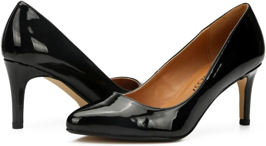 Unisex Men's Women's Classic Mid Kitten Heel Pumps