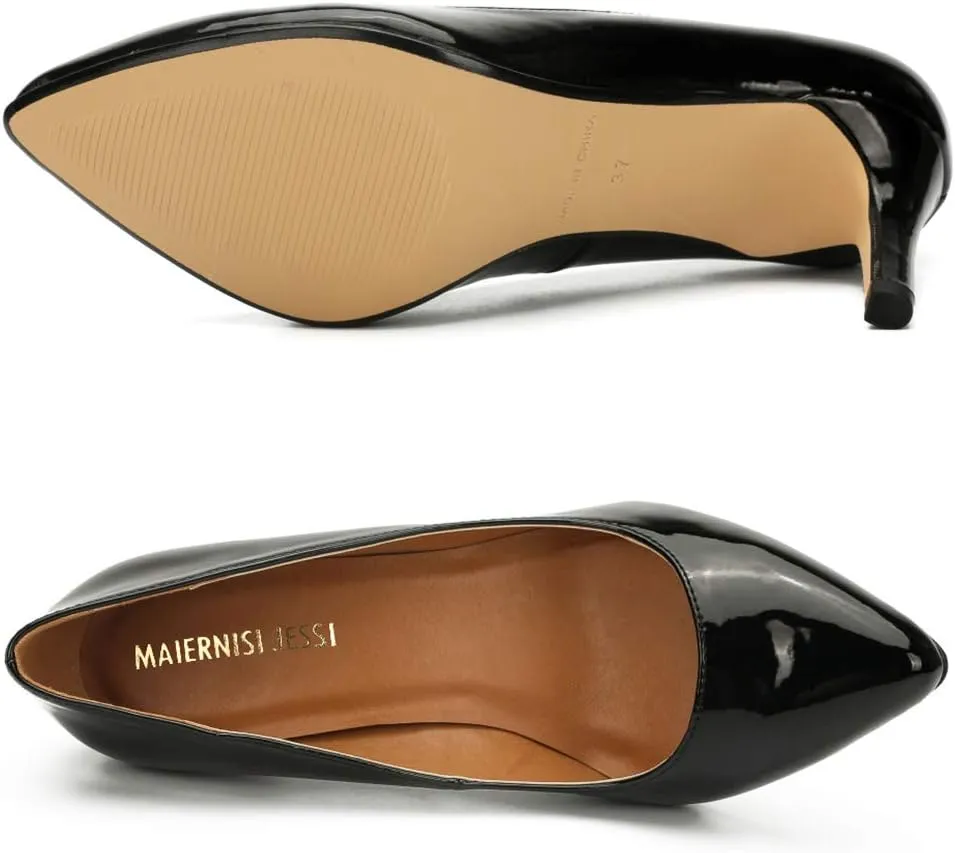 Unisex Men's Women's Classic Mid Kitten Heel Pumps