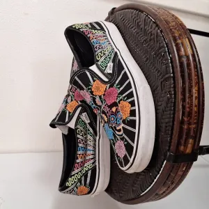 Vans Men's Classic Slip-On Glow In The Dark Sneaker De Los Muertos Men Sz 11.5
