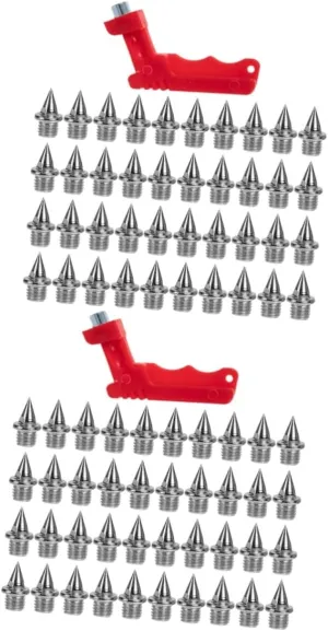 VANZACK 2 Sets Shoe Spikes Running Shoes Spike Wrench Track and Field Shoes Nails Steel Pyramid Spikes Mens