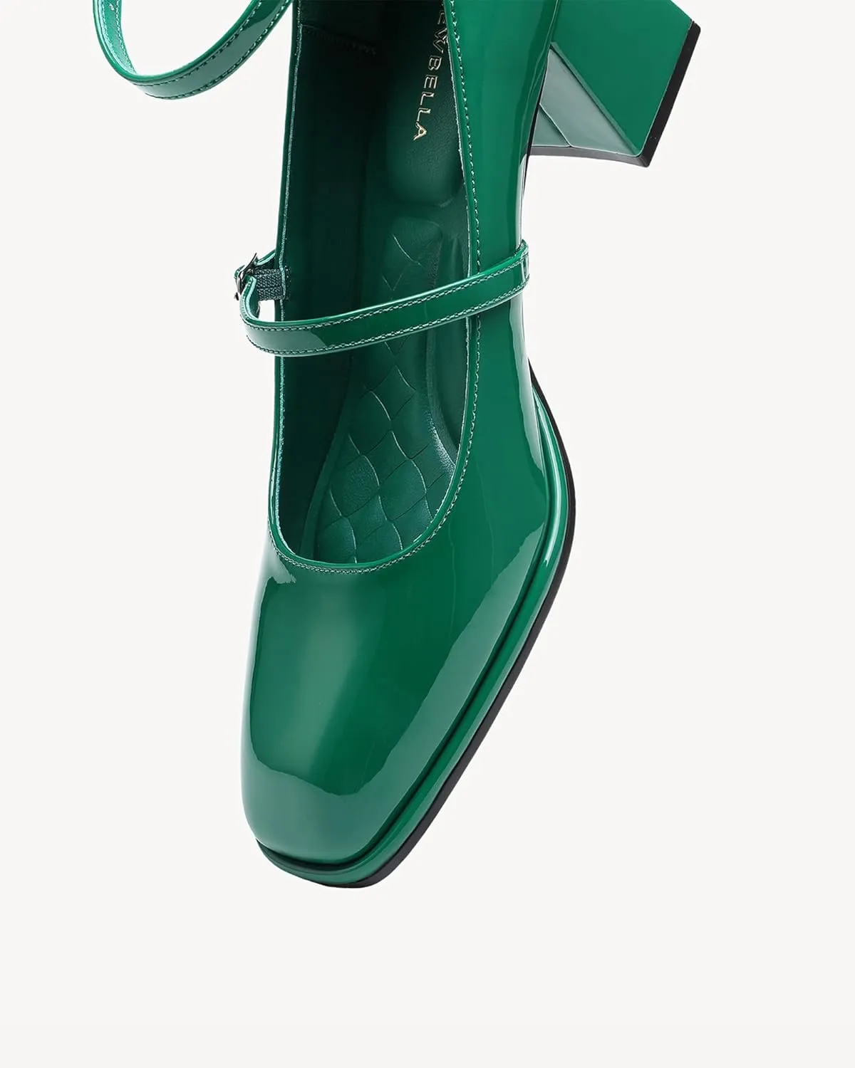 Vintage Patent Mary Jane Pumps, Women's Chunky Heel