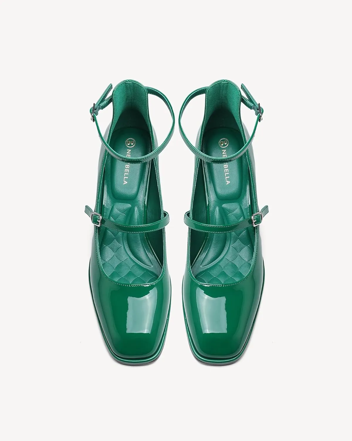 Vintage Patent Mary Jane Pumps, Women's Chunky Heel