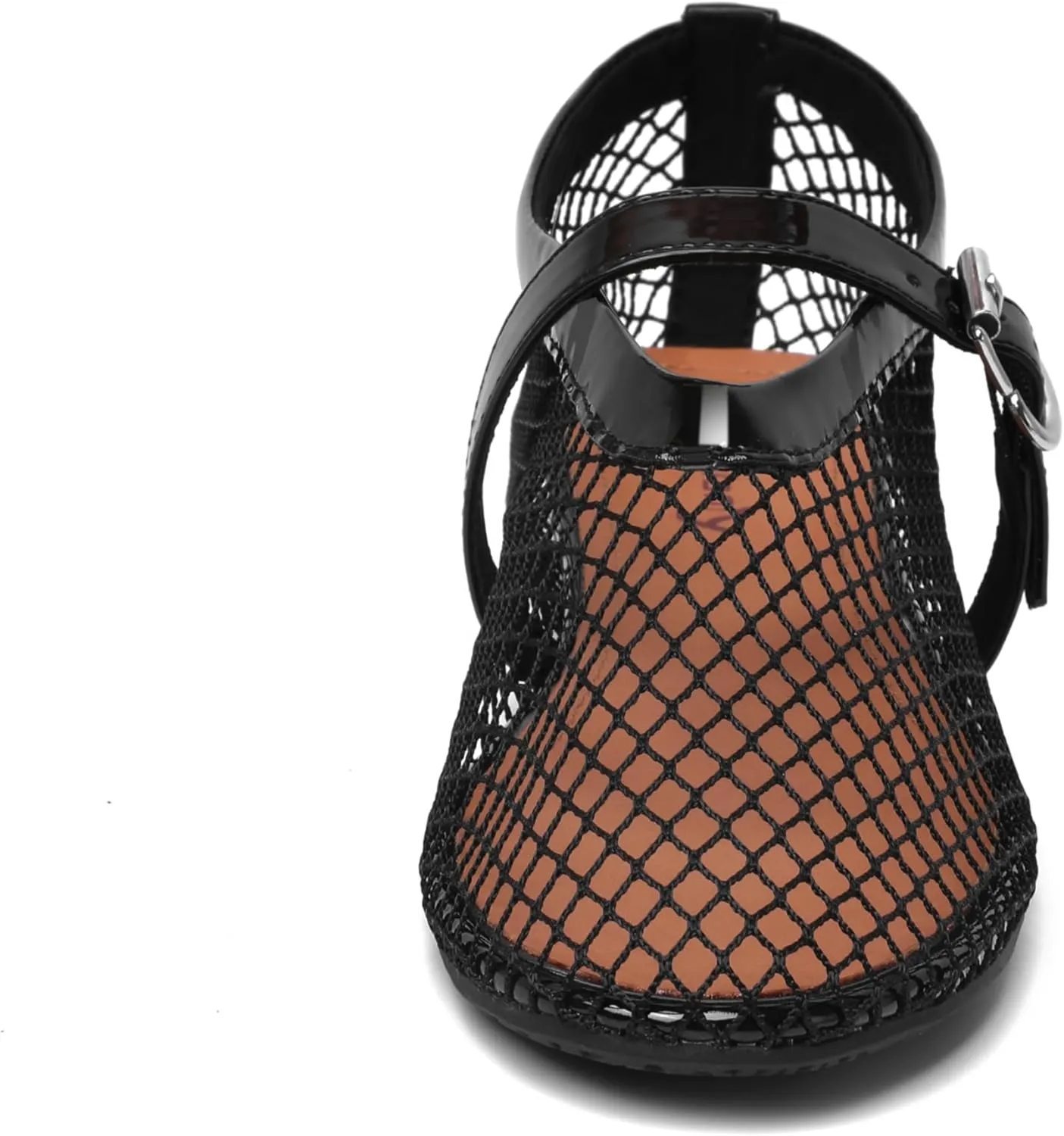 vivianly Mesh Ballet Flats Shoes for Women Flats Comfortable Dressy Round Toe Mesh Flats Fishnet Mary Jane Flats for Events Party Leisure