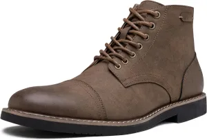 Vostey Men Boots Leather Cap Toe Casual Boots Chukka Fashion Dress Boots for Men