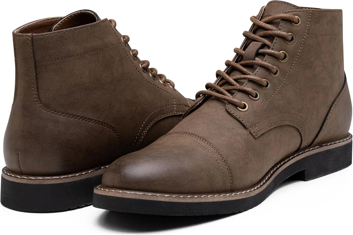 Vostey Men Boots Leather Cap Toe Casual Boots Chukka Fashion Dress Boots for Men