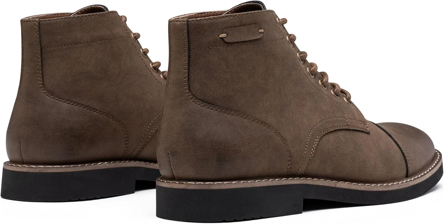 Vostey Men Boots Leather Cap Toe Casual Boots Chukka Fashion Dress Boots for Men