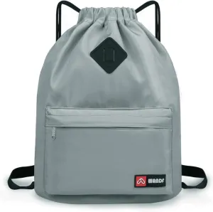 WANDF Drawstring Backpack with Shoe Pocket, Gym Bag Water-Resistant String Sackpack Cinch Bag for Women Men