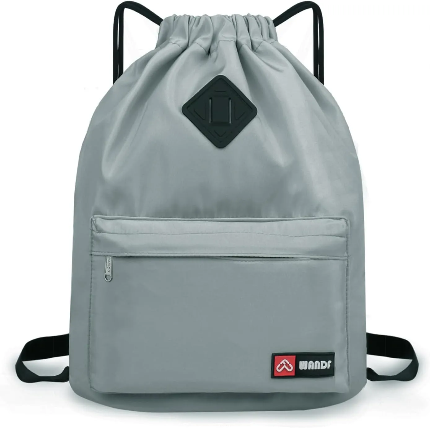 WANDF Drawstring Backpack with Shoe Pocket, Gym Bag Water-Resistant String Sackpack Cinch Bag for Women Men
