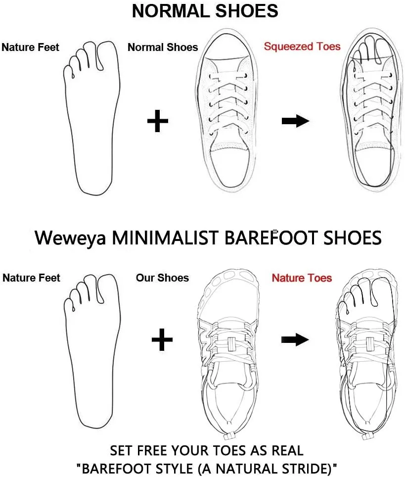 Weweya Barefoot Shoes for Women Minimalist Running Cross Training Shoe