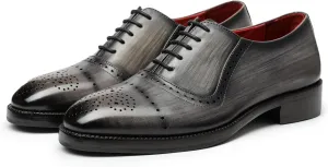 Wingtip Brogue Oxford Handcrafted Men's Genuine Leather Lace up Dress Shoes