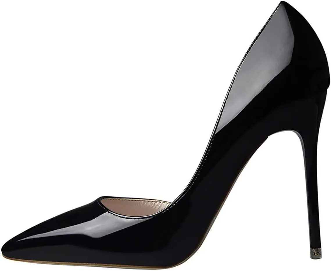 Women Pointed Stiletto High Heel Shoes Closed Toe Classic Slip On Dress Pumps