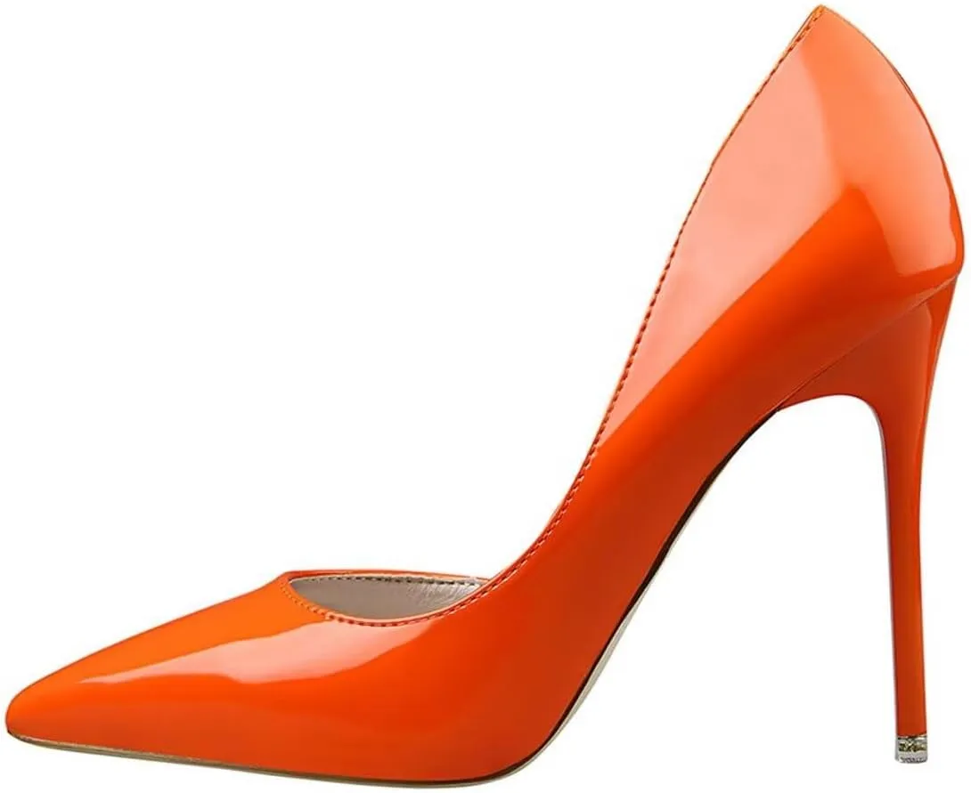 Women Pointed Stiletto High Heel Shoes Closed Toe Classic Slip On Dress Pumps