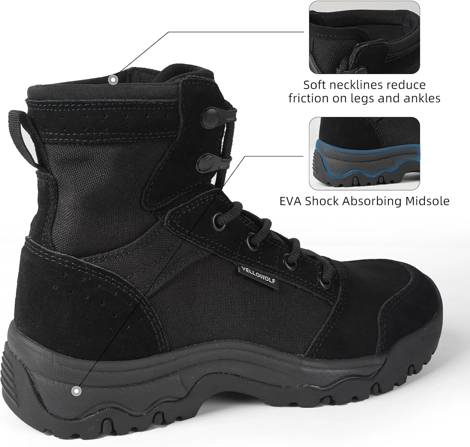 Women's 6 Inch Lightweight Tactical Combat Boots - Army Desert Boots