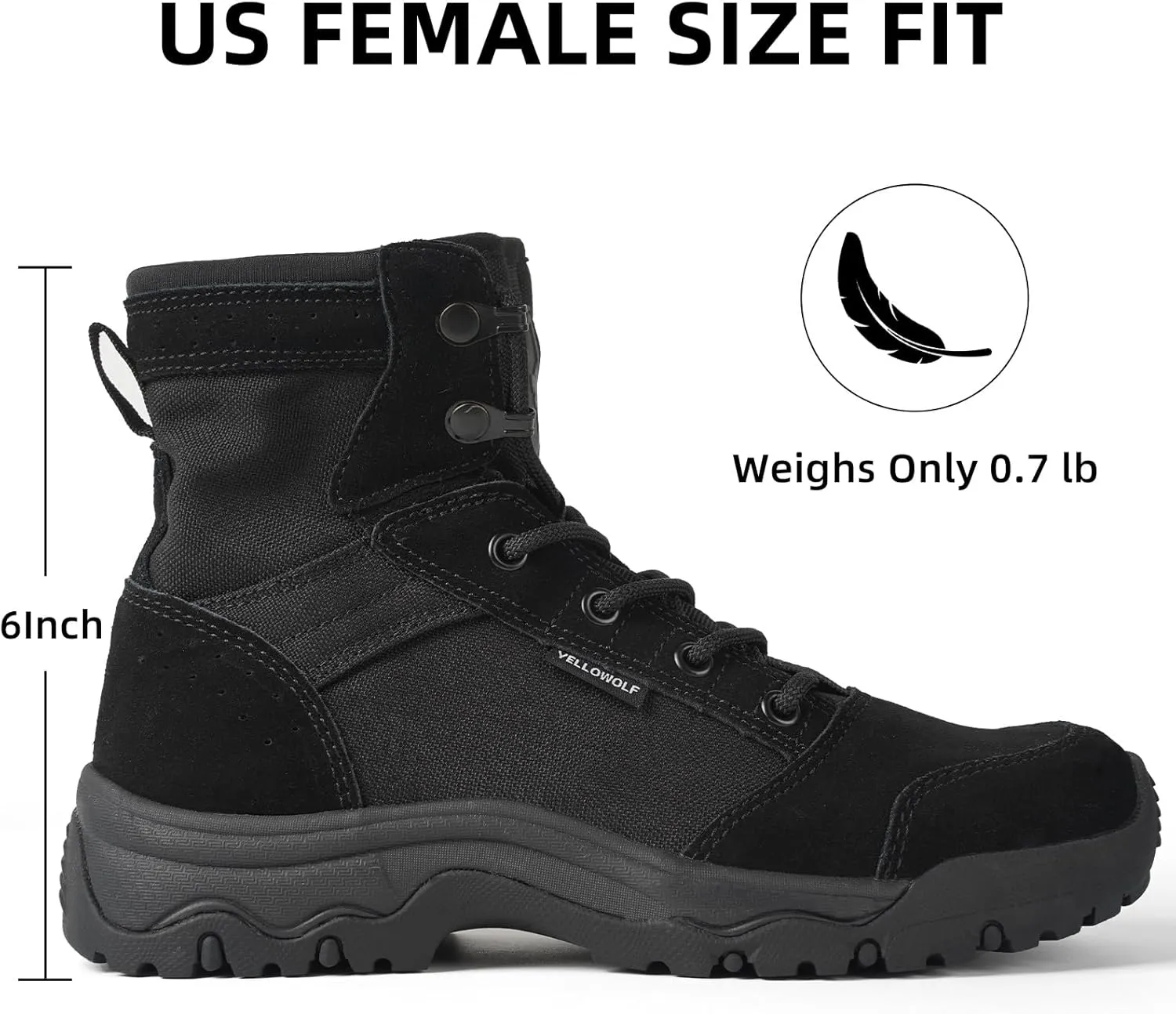 Women's 6 Inch Lightweight Tactical Combat Boots - Army Desert Boots