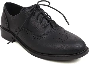 Women's Casual Dress Oxford Shoes, Vintage Brogue Saddle Oxfords, Wingtip Round Toe Lace up Shoes