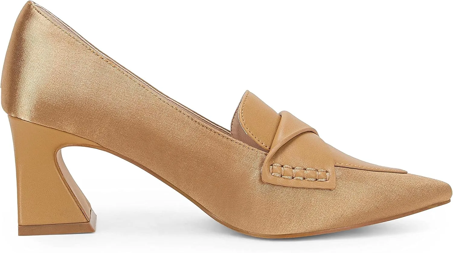 Women's Chunky Block Low Heels Pumps Stitching Retro Work Office Dress Shoes