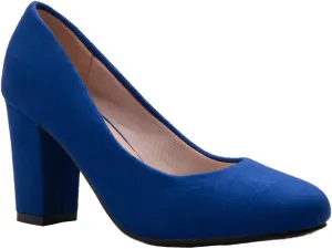 Women's Classic Round-Toe Platform Pumps High Block Heel - Adorable, Comfortable