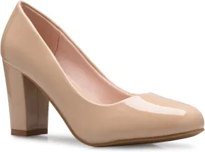 Women's Classic Round-Toe Platform Pumps High Block Heel - Adorable, Comfortable